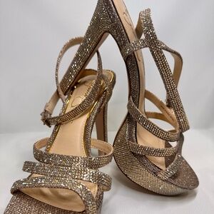Gold Sparkle Competition Heels – 5.5” High with 1.5” Platform ✨